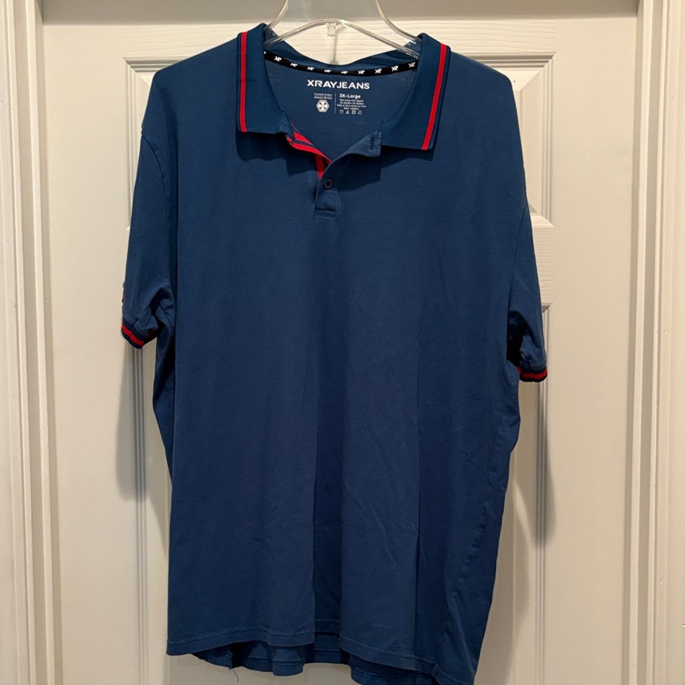 Xray Jeans Men's Navy Polo with Red Trim